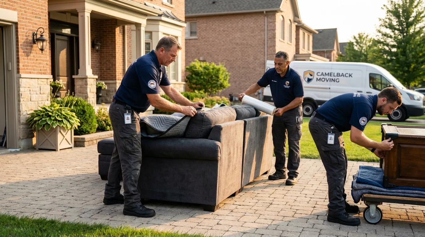 Large estate moving crew wrapping furniture in Butler, GA